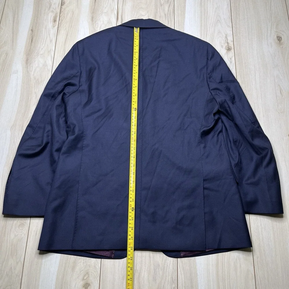 Hubscher Vitale Barberis Canonico Perennial. Wool Navy Blue Sports Coat Mens 38R